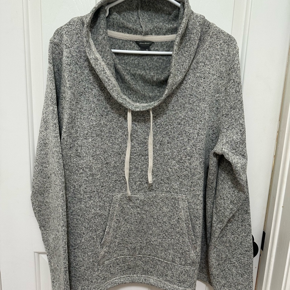 Eddie Bauer Heather Gray Cowl Neck Pullover womens size‎ XL